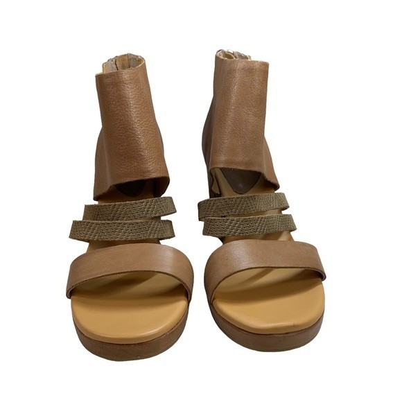 NEW Kork-Ease Hickland Taupe Leather Sandals Booties 11 Open Toe - Picture 4 of 11